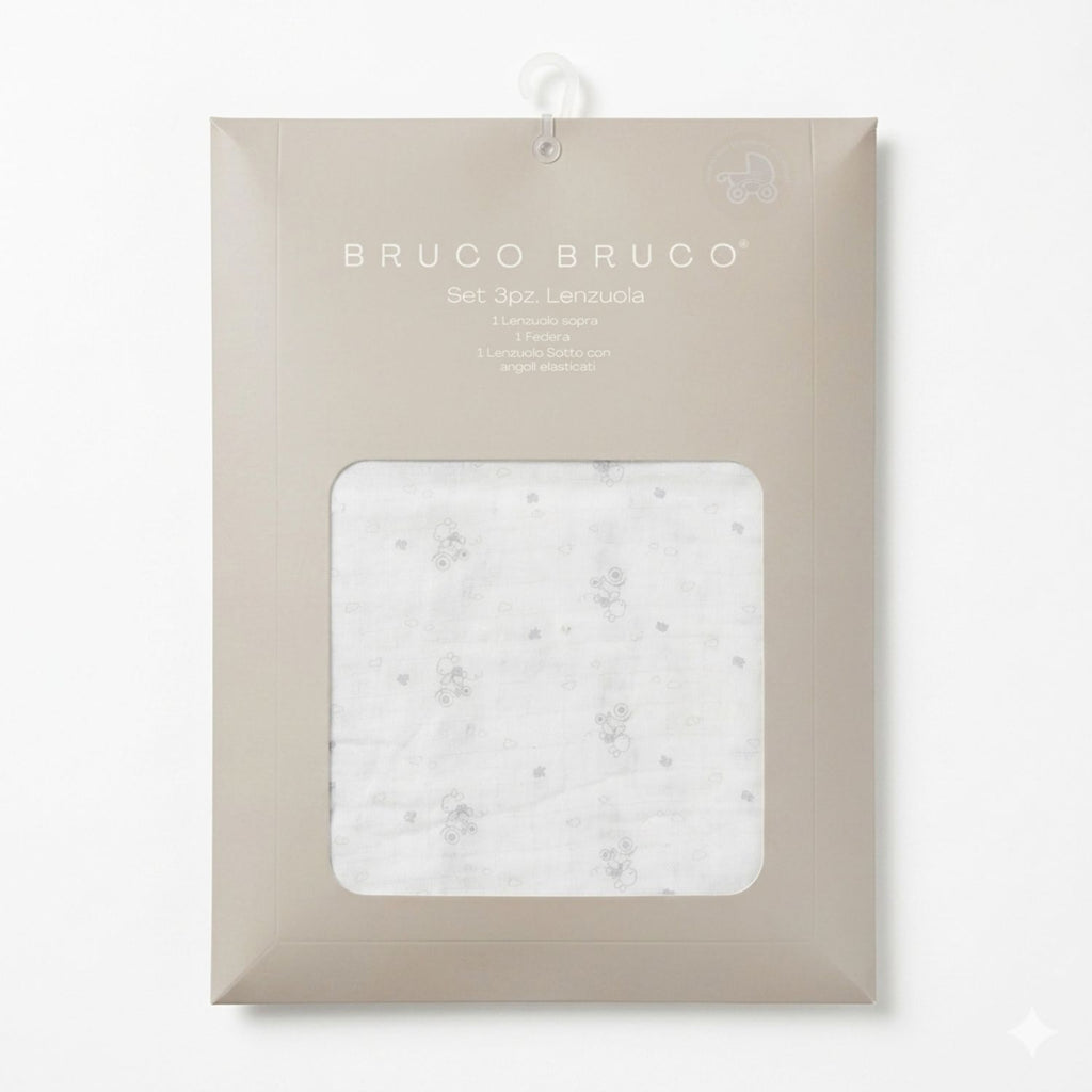 Bruco Bruco - Set Mussola Lenzuola Culla 3 Pezzi