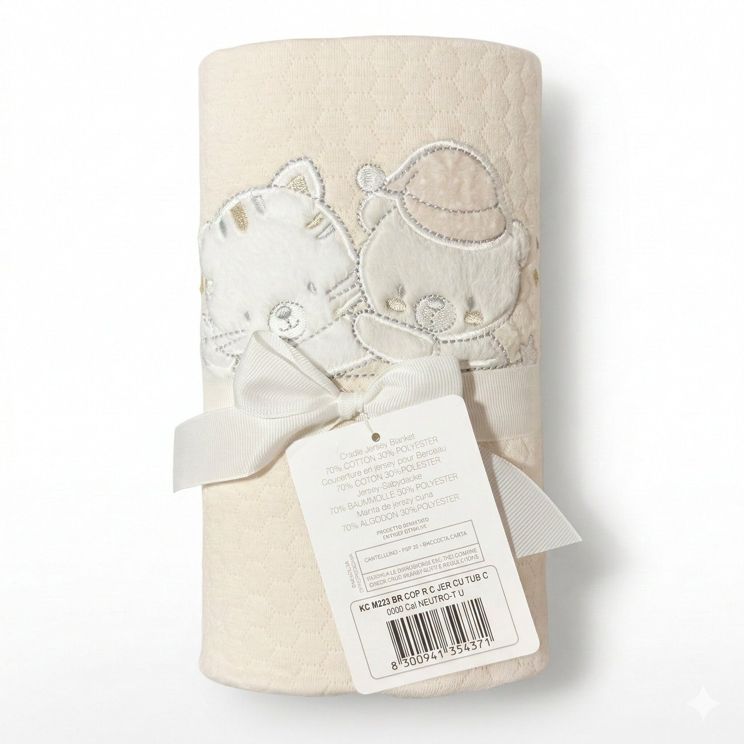 Bruco Bruco - Coperta Jersey Letto Ricamata Arrotolata