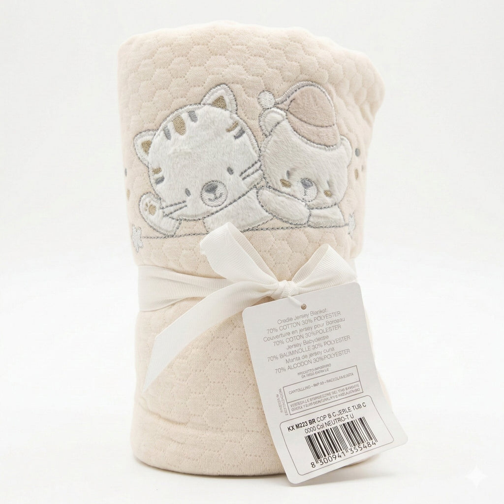 Bruco Bruco - Coperta Jersey Letto Ricamata Arrotolata