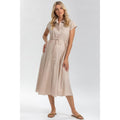 CELESTE - Abito Premaman e Allattamento in Cotone Beige