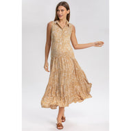 CLARA QD51 - Maxi Premaman Abito Smanicato con Stampa