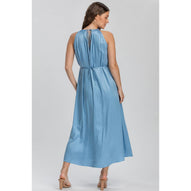 CLARISSA - Maxi Abito Premaman Azzurro Cielo con Cintura Rimovibile