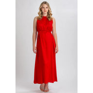 CLARISSA - Maxi Abito Premaman Rosso con Cintura Rimovibile