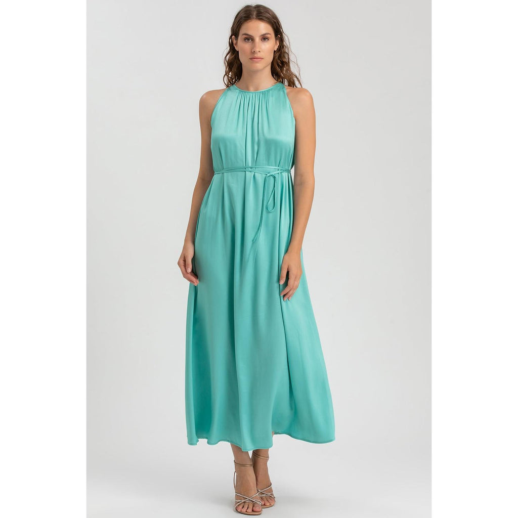 CLARISSA - Maxi Abito Verde Acqua con Cintura Rimovibile