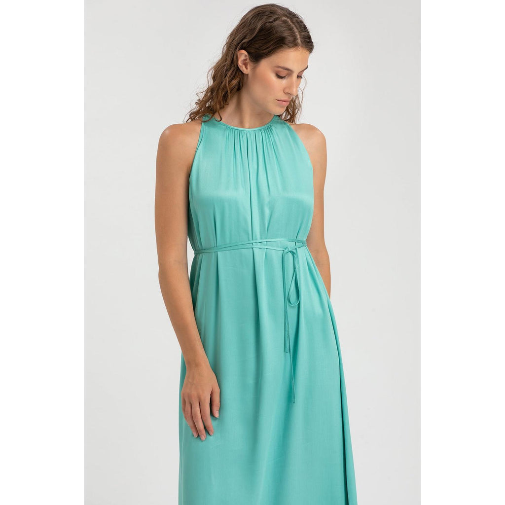 CLARISSA - Maxi Abito Verde Acqua con Cintura Rimovibile