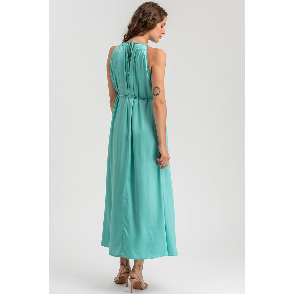 CLARISSA - Maxi Abito Verde Acqua con Cintura Rimovibile