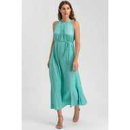 CLARISSA - Maxi Abito Verde Acqua con Cintura Rimovibile