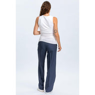 CRISTIAN - Pantaloni Premaman Denim Blu a Gamba Larga