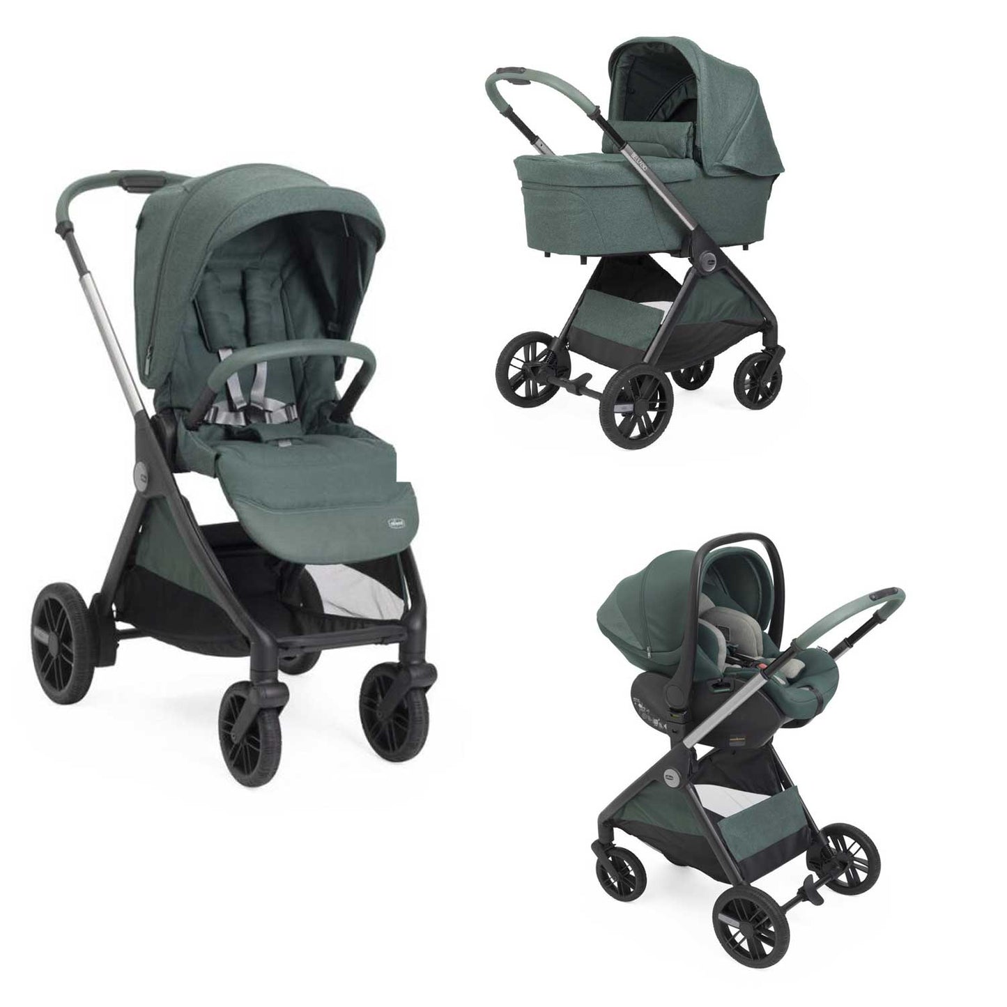 Chicco - Trio Bellagio 2.0 Comfort Con Seggiolino Auto First Seat Recline