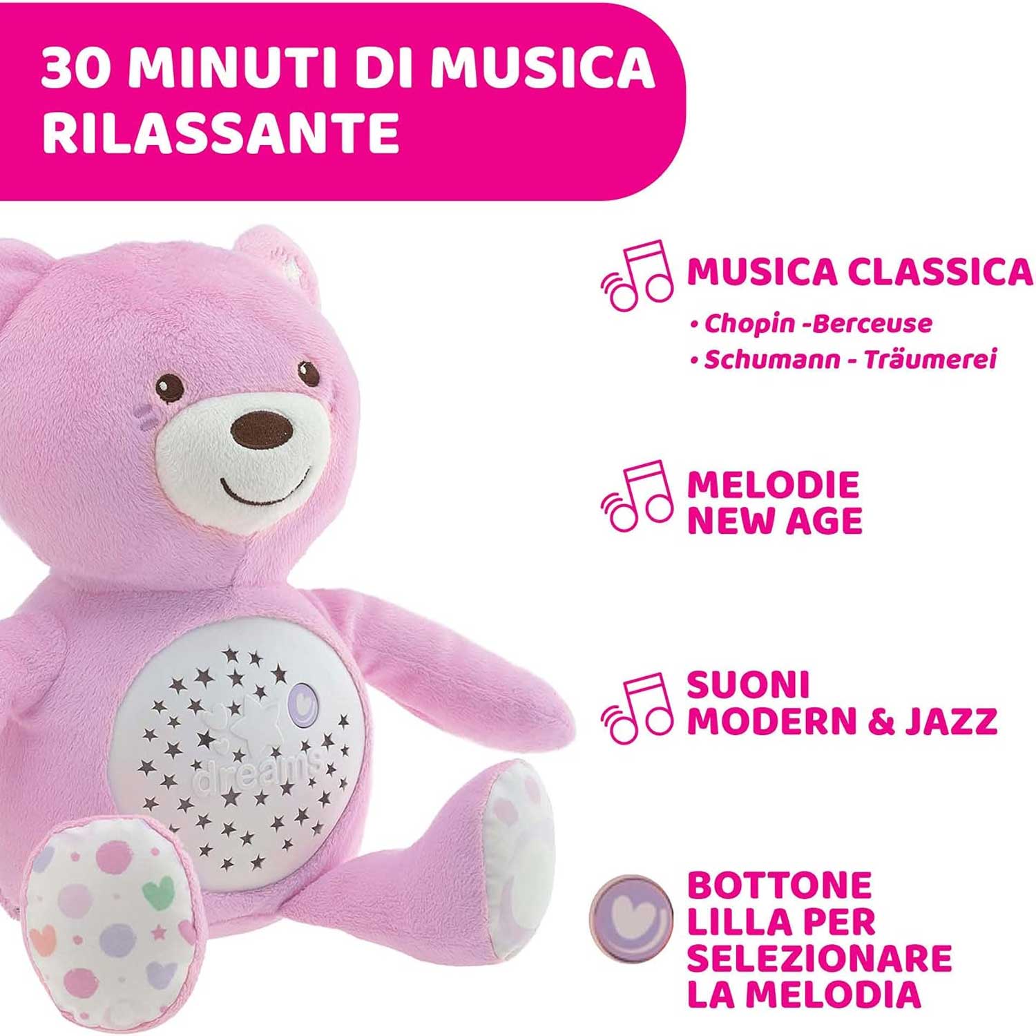 Chicco - Pupazzo proiettore Baby Bear First Dreams
