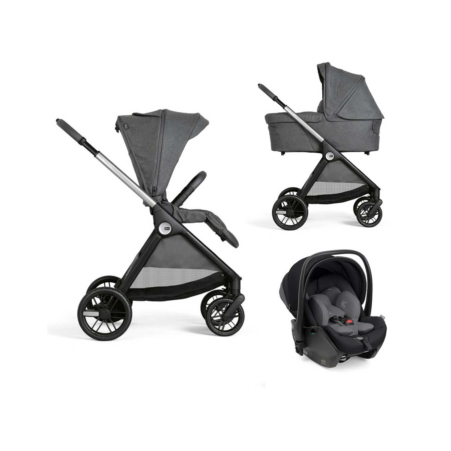 Chicco - Trio Bellagio Flexi Con Seggiolino Auto First Seat Recline Isize