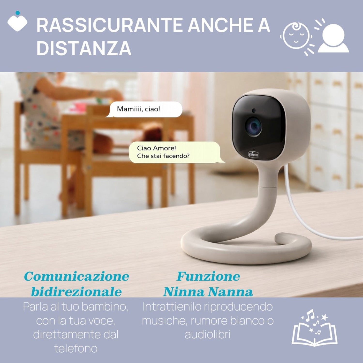 Chicco - Video Baby Monitor Wi-Fi Smart AI