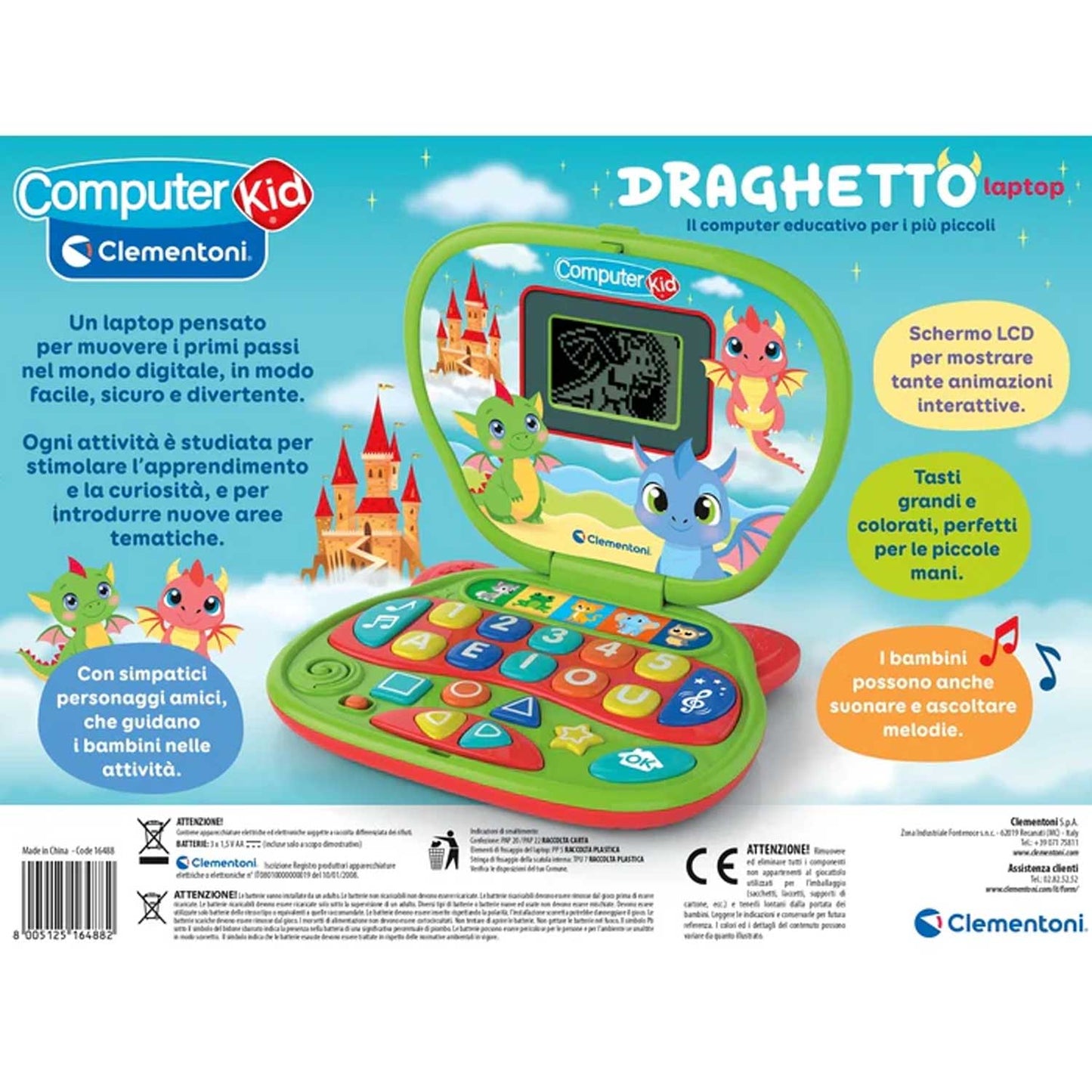 Clementoni - Sapientino Draghetto Laptop 2+