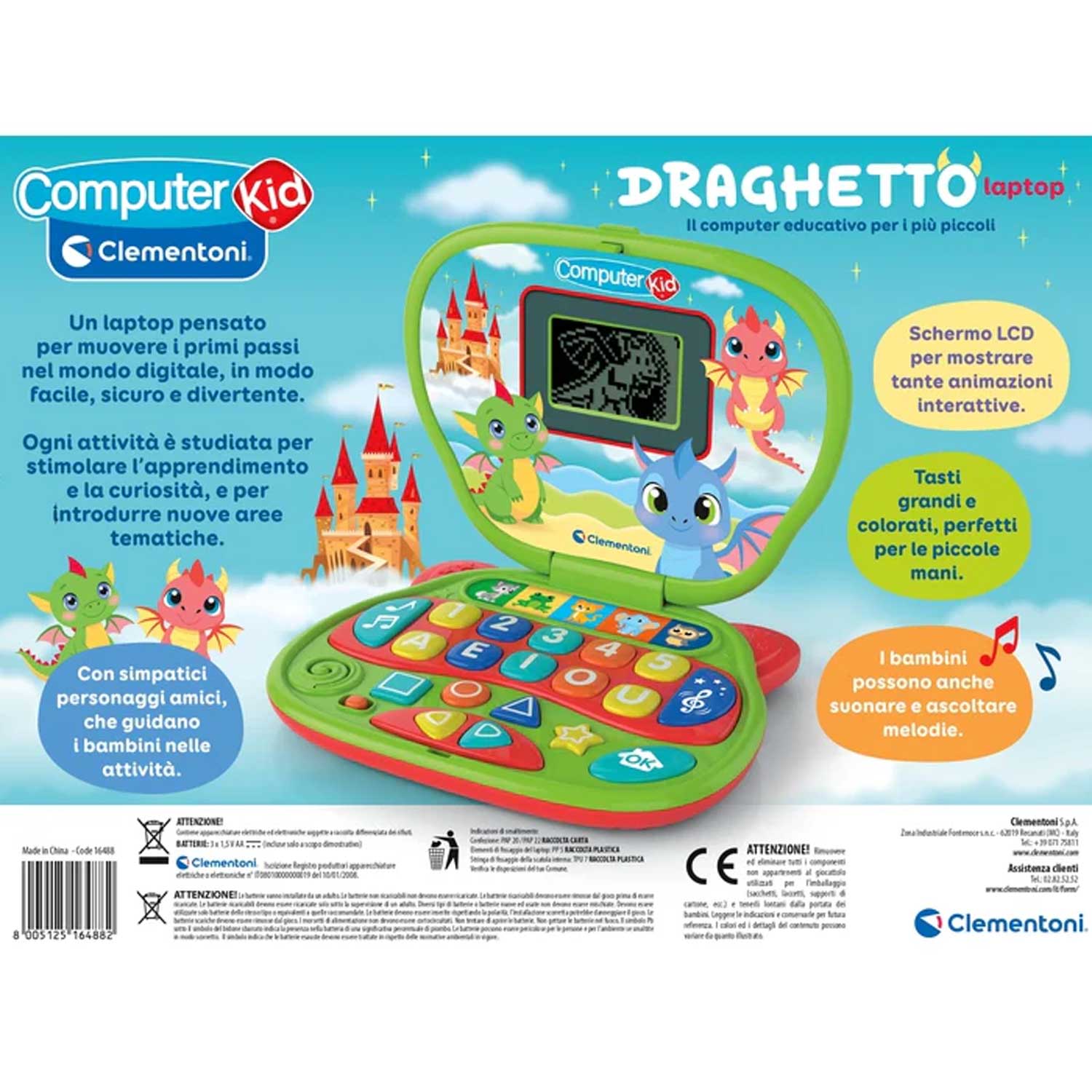 Clementoni - Sapientino Draghetto Laptop 2+ 16488