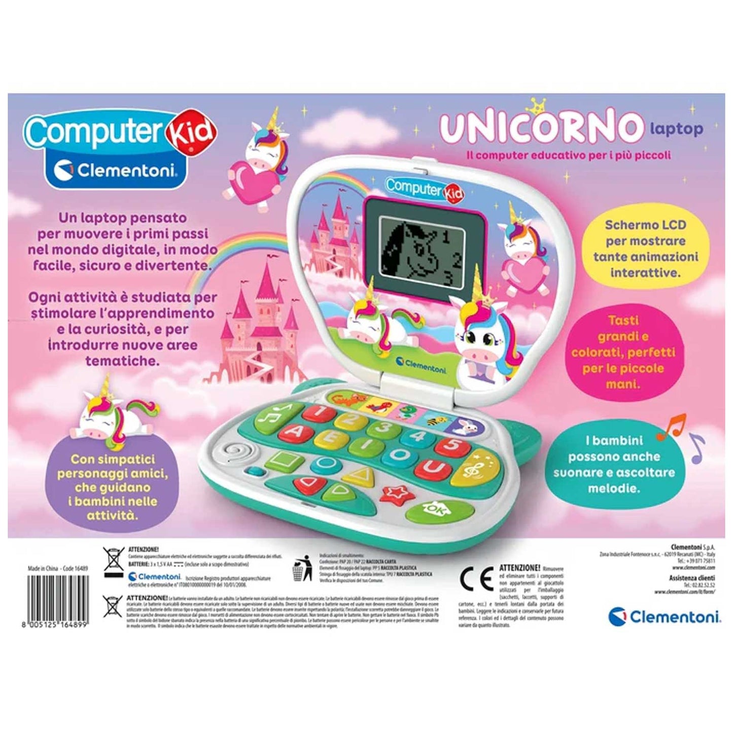 Clementoni - Sapientino Unicorno Laptop 2+