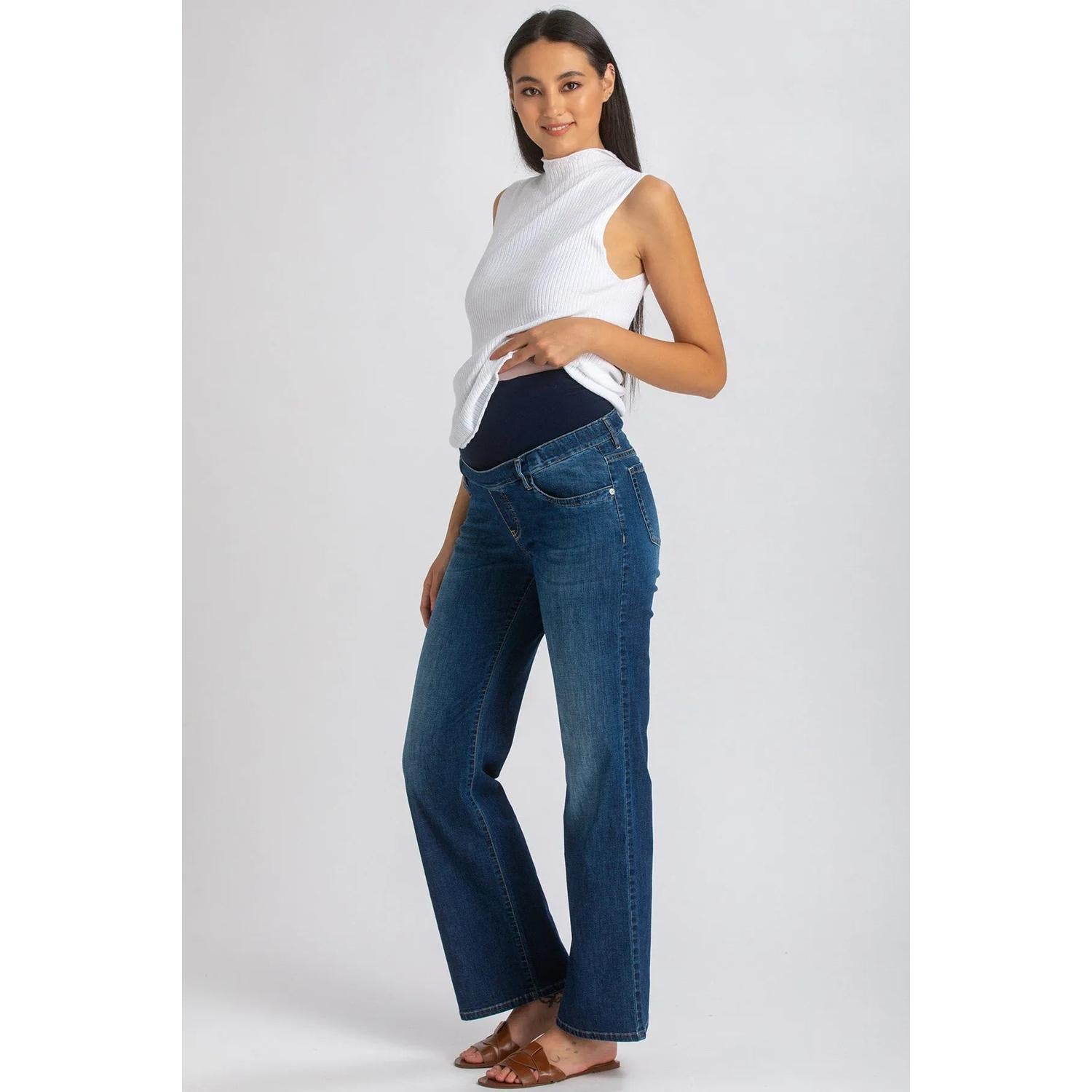 DAD JEANS WA01  - Jeans Premaman a Gamba Larga