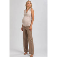 DOLCE - Maglia Premaman Beige Smanicata in Morbido Bambù