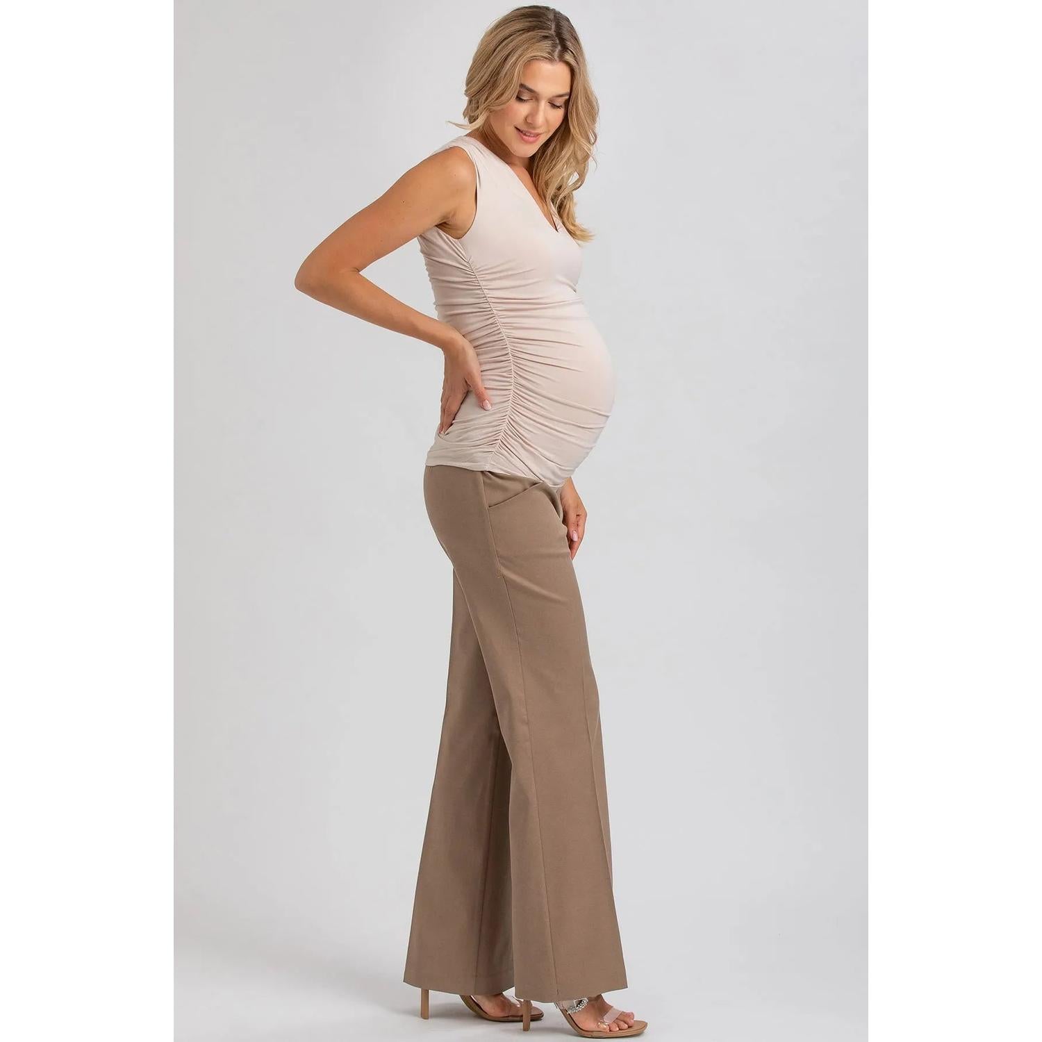 DOLCE - Maglia Premaman Beige Smanicata in Morbido Bambù