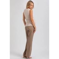 DOLCE - Maglia Premaman Beige Smanicata in Morbido Bambù
