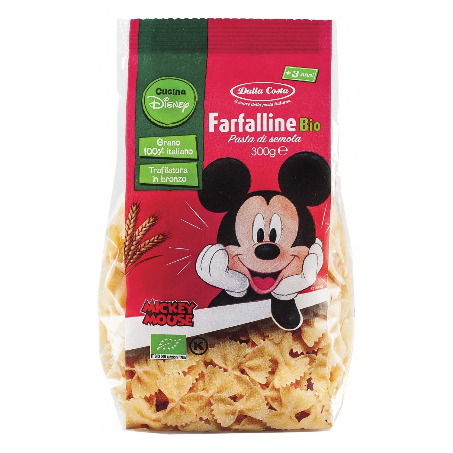 Dalla Costa - Farfalle Medie Bio Mickey & Co: Confezione 300 gr