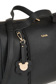 Borsa nera da passeggio con fasciatoio