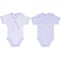 Ellepi - 2 Body con apertura sulla spalla a Maniche Corte 100% Cotone Azzurro