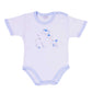 Ellepi - 2 Bodysuits with opening on the shoulder and short sleeves, 100% light blue cotton