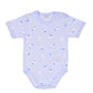 Ellepi - 2 Body con apertura sulla spalla a Maniche Corte 100% Cotone Azzurro