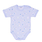 Ellepi - 2 Bodysuits with opening on the shoulder and short sleeves, 100% light blue cotton