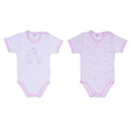 Ellepi - 2 Body con apertura sulla spalla a Maniche Corte 100% Cotone Rosa