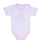Ellepi - 2 Body con apertura sulla spalla a Maniche Corte 100% Cotone Rosa