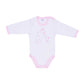 Ellepi - 2 Bodysuits with opening on the shoulder and long sleeves, 100% pink cotton