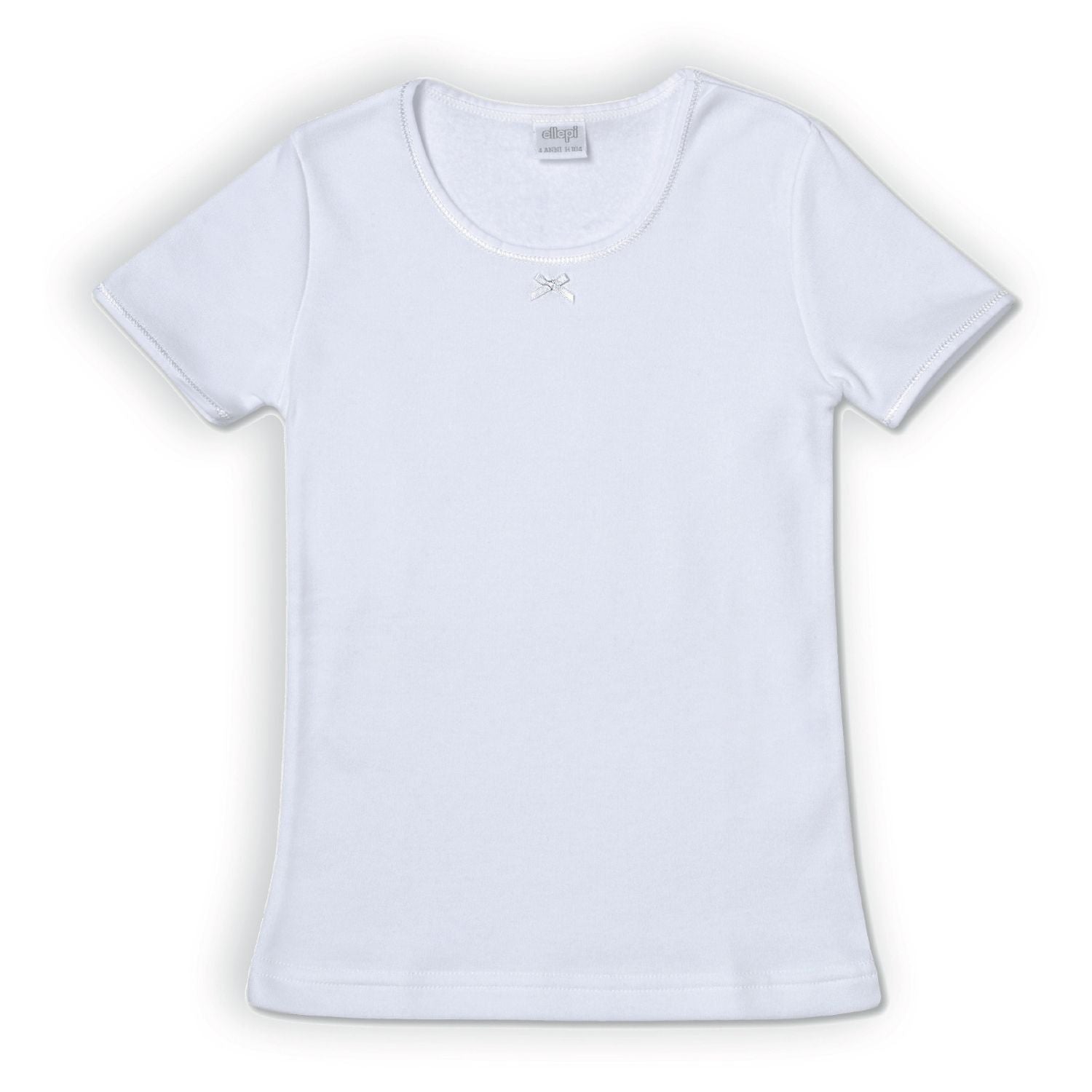 Ellepi - Maglia a maniche corte bianca da bambina in caldo cotone