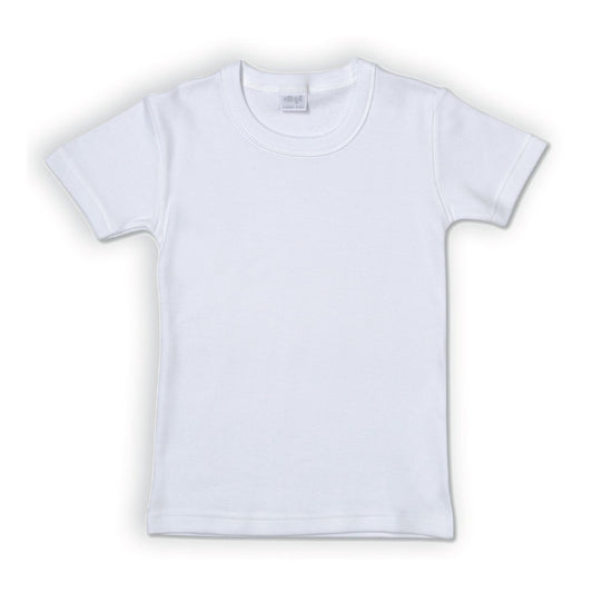 Ellepi - White short-sleeved shirt for children in warm cotton