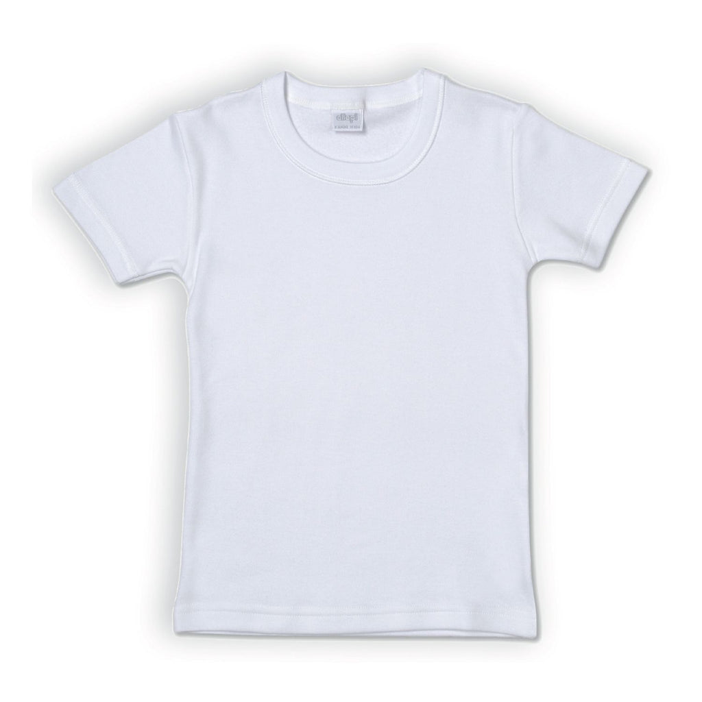 Ellepi - Maglia a maniche corte bianca da bambino in caldo cotone