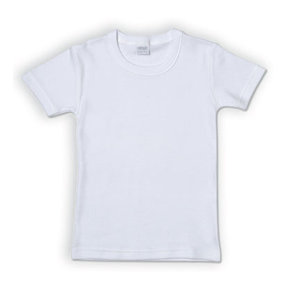 Ellepi - Maglia a maniche corte bianca da bambino in caldo cotone