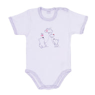 Ellepi - 2 Body con apertura sulla spalla a Maniche Corte 100% Cotone Grigio