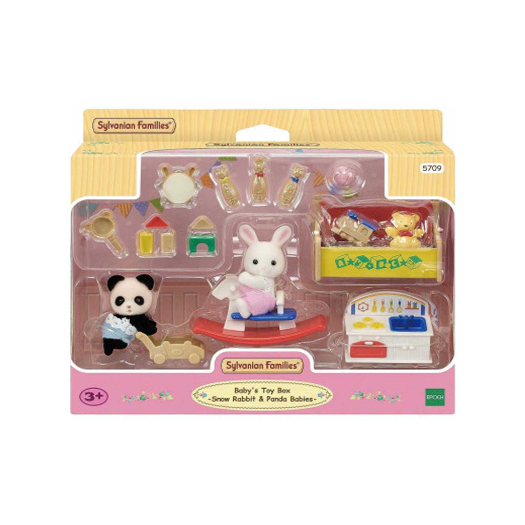Epoch - Sylvanian Families: Scatola Dei Giochi Per Bebè Coniglio Neve E Bebè Panda
