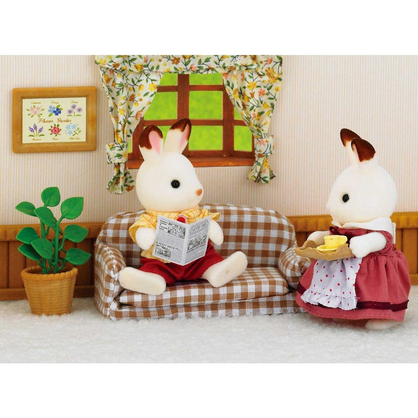Epoch - Sylvanian Families: Papà Coniglio Cioccolato E Divano