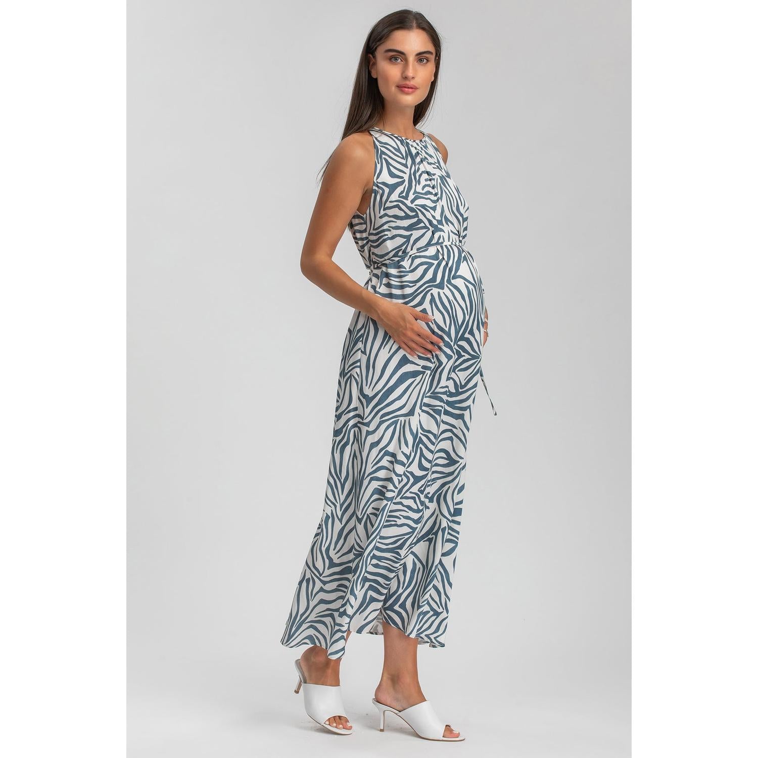 FRANCESCA QA67 - Maxi Abito Premaman Stampato