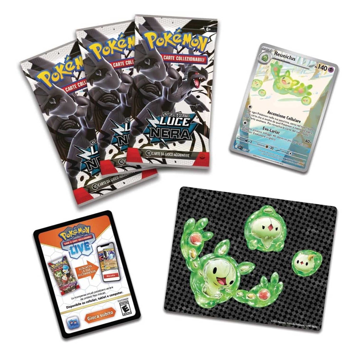 Gamevision - Pokemon Collezione con Adesivo Versione Scarlatto E Violetto Luce Nera
