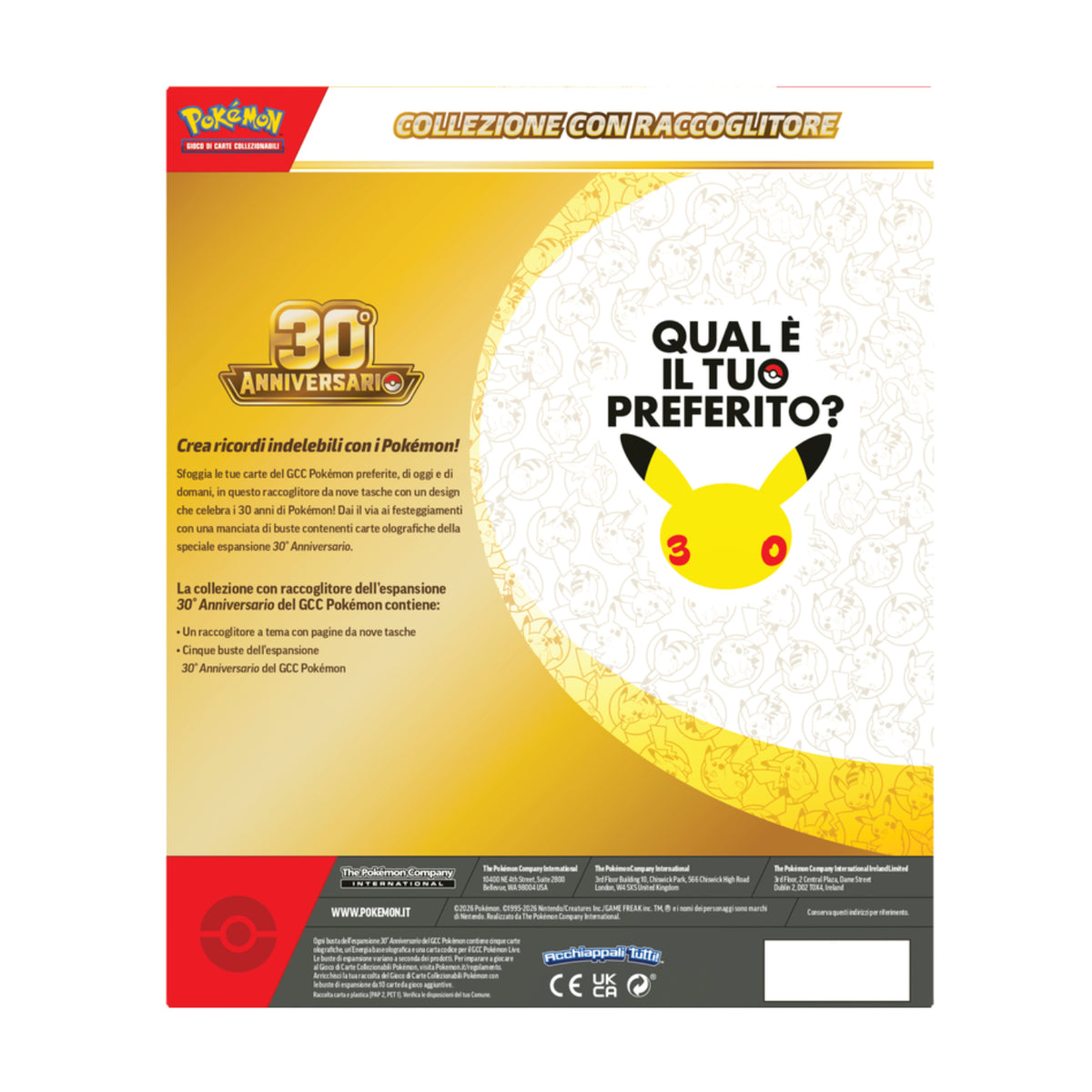 Gamevision - Pokemon 30° Anniversario Collezione con Raccoglitore