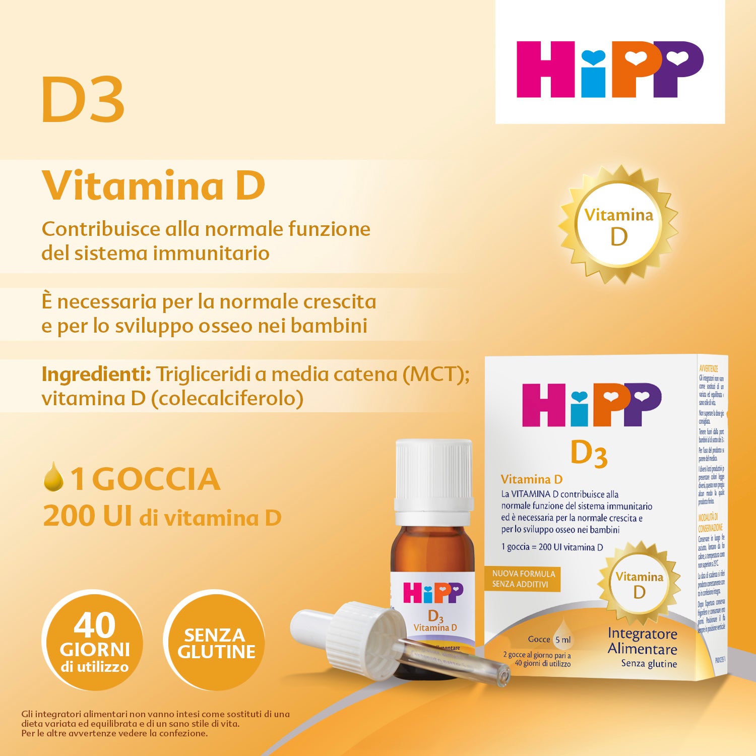 HiPP - D3 Vitamina D Difese Immunitarie Bambini 5 ml
