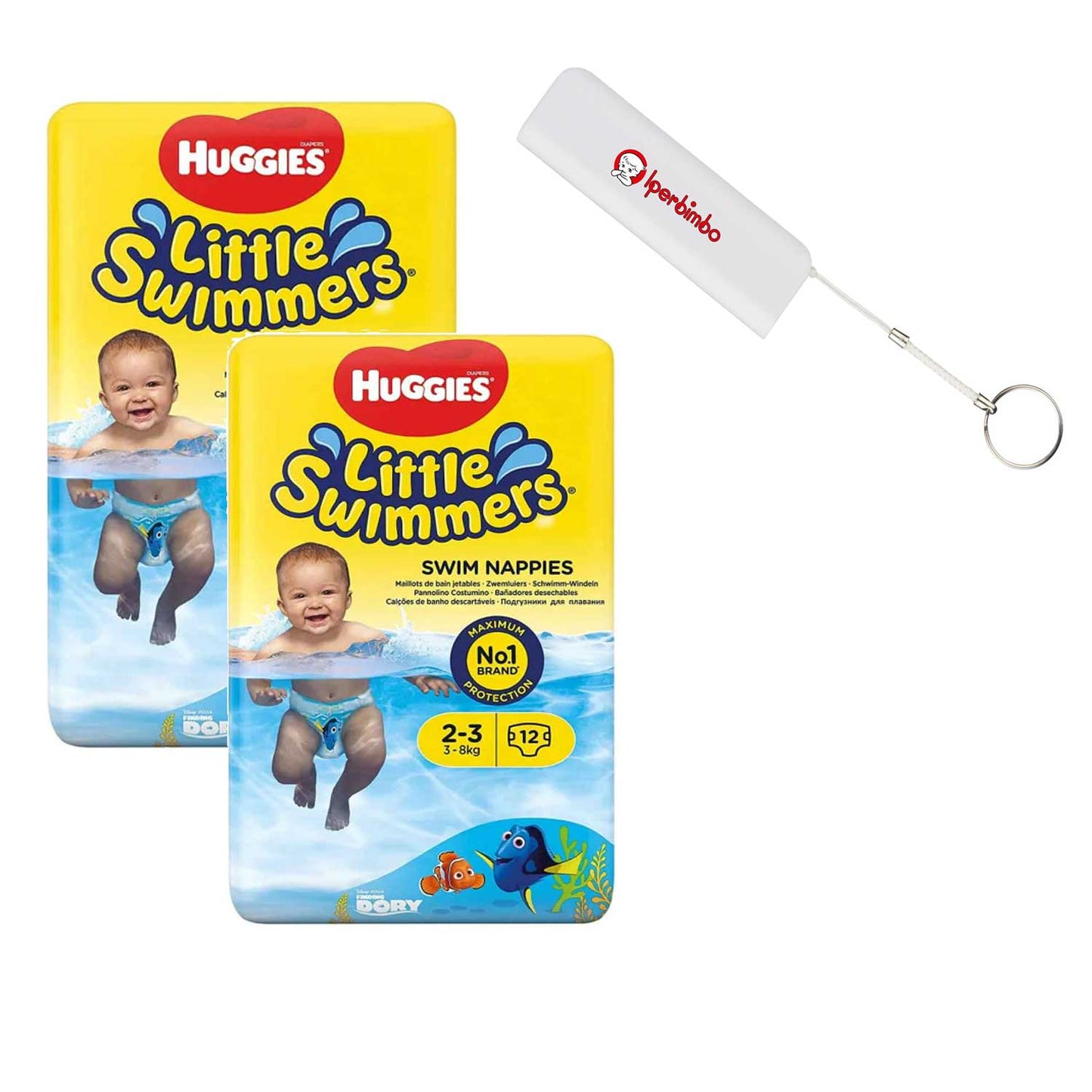 Huggies - 2 Pacchi Little Swimmers + Power Bank Iperbimbo Span 1200m Omaggio