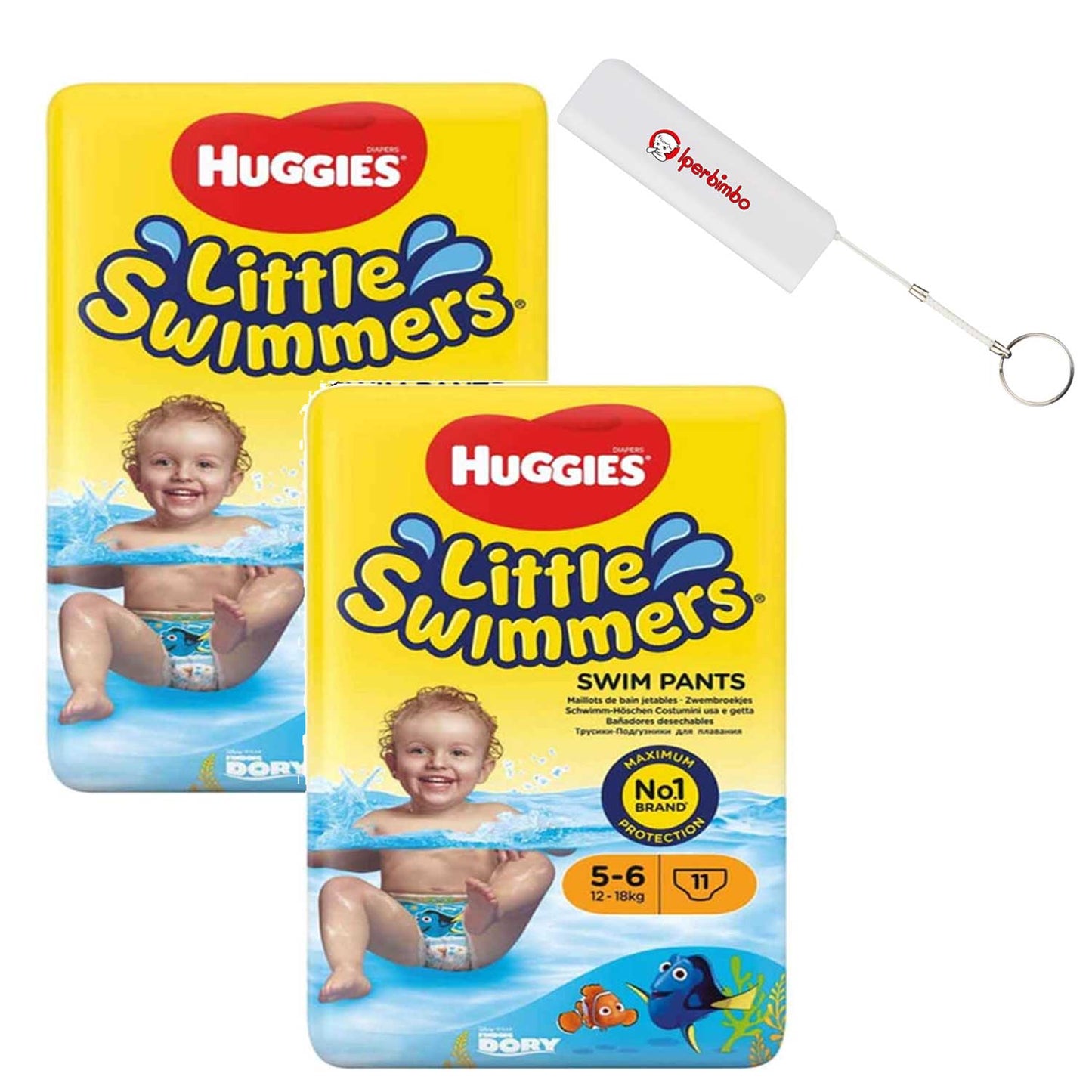 Huggies - 2 Pacchi Little Swimmers + Power Bank Iperbimbo Span 1200m Omaggio