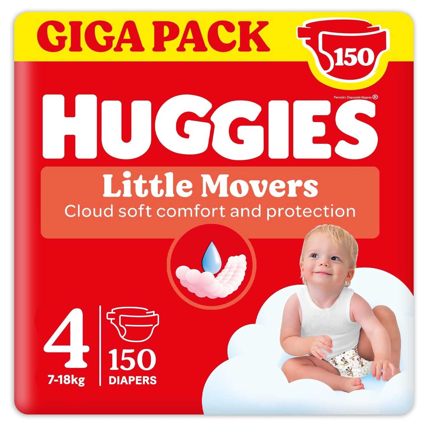 Huggies - Pannolini Little Movers Gigapack Taglia 4 150 Pezzi