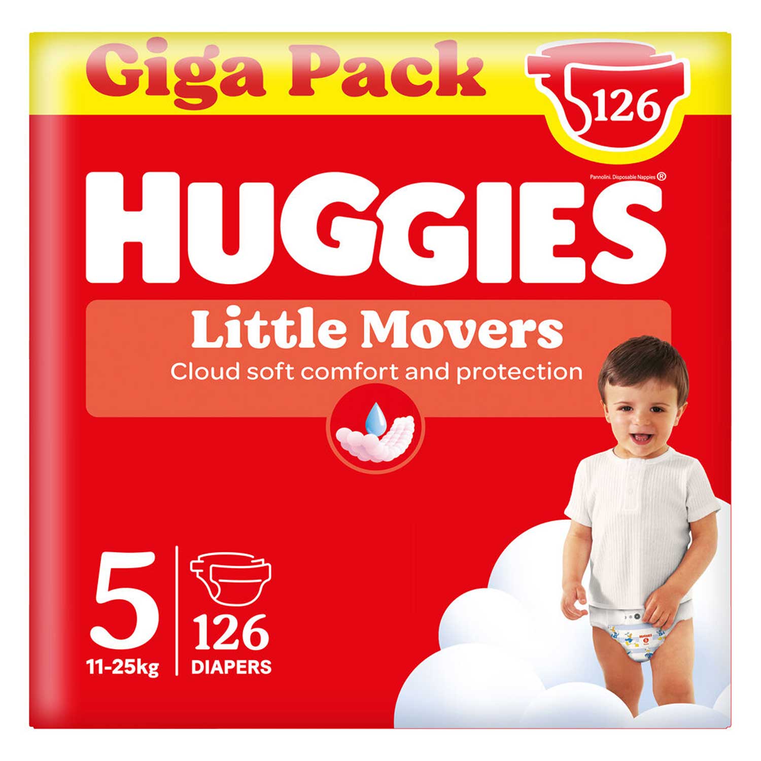 Huggies - Little Movers Pannolini Gigapack taglia 5 (126 pezzi)