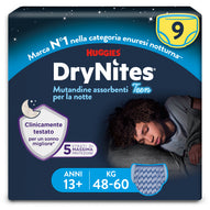 Huggies - DryNites Mutandine per maschi taglia 13+ (9 pezzi)