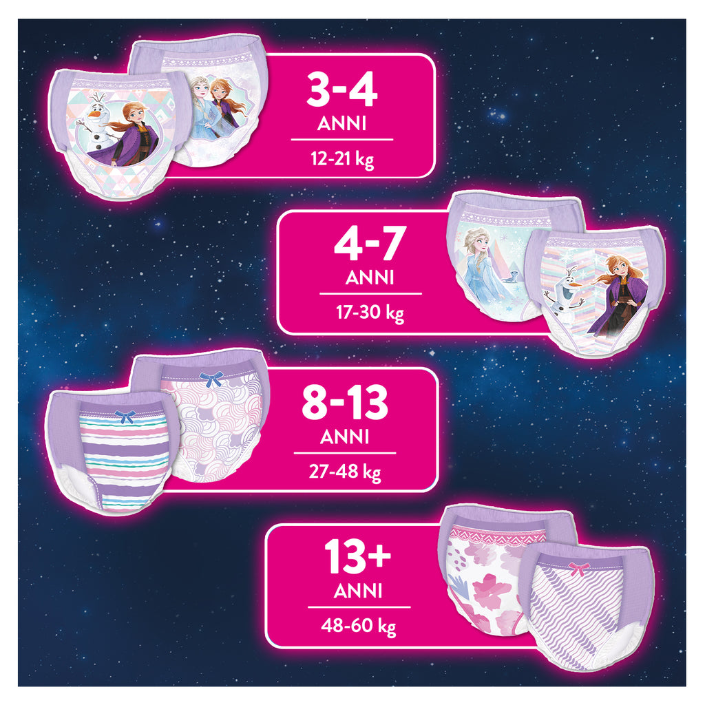 Huggies - DryNites Mutandine per femmine taglia 13+ (9 pezzi)