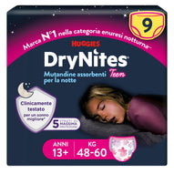 Huggies - DryNites Mutandine per femmine taglia 13+ (9 pezzi)